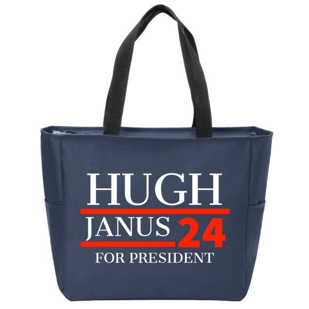 Hugh Janus 24 For President Funny 2024 Election Zip Tote Bag