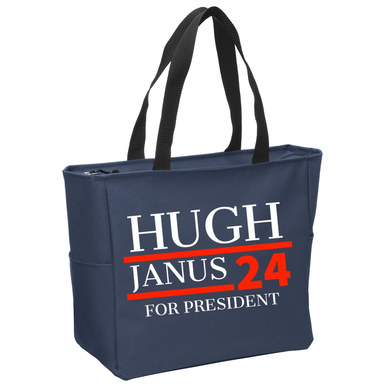Hugh Janus 24 For President Funny 2024 Election Zip Tote Bag