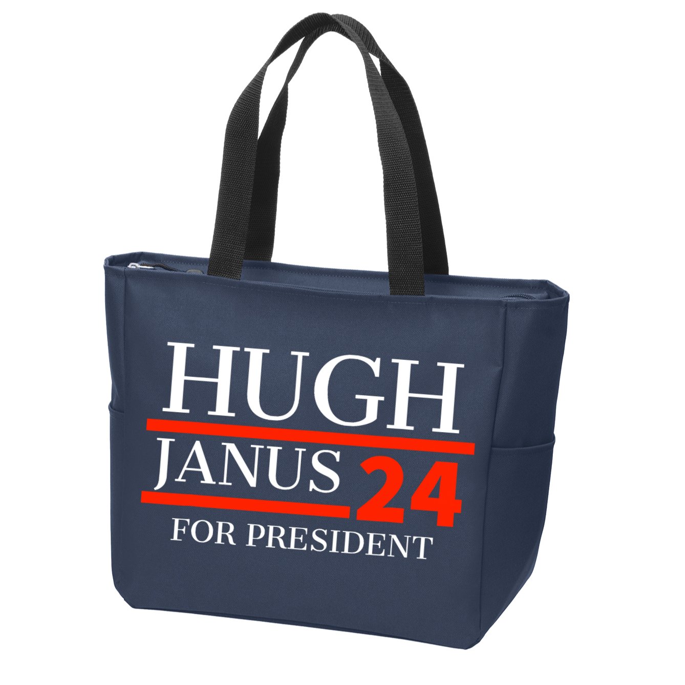 Hugh Janus 24 For President Funny 2024 Election Zip Tote Bag
