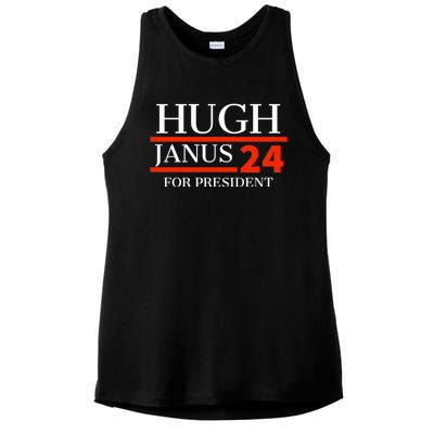 Hugh Janus 24 For President Funny 2024 Election Ladies PosiCharge Tri-Blend Wicking Tank