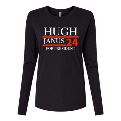 Hugh Janus 24 For President Funny 2024 Election Womens Cotton Relaxed Long Sleeve T-Shirt