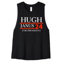 Hugh Janus 24 For President Funny 2024 Election Women's Racerback Cropped Tank