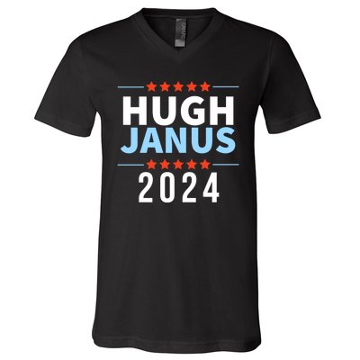 Hugh Janus 24 For President Funny 2024 Election V-Neck T-Shirt