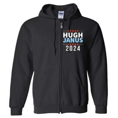 Hugh Janus 24 For President Funny 2024 Election Full Zip Hoodie