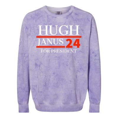 Hugh Janus 24 For President Funny 2024 Election Colorblast Crewneck Sweatshirt