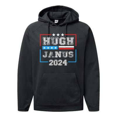 Hugh Janus 24 For President Performance Fleece Hoodie