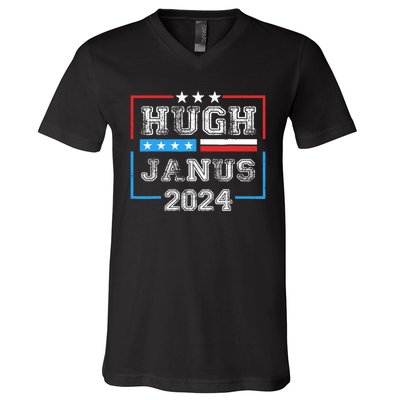 Hugh Janus 24 For President V-Neck T-Shirt