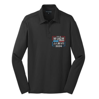 Hugh Janus 24 For President Silk Touch Performance Long Sleeve Polo