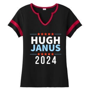 Hugh Janus 24 For President Funny 2024 Election Ladies Halftime Notch Neck Tee