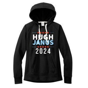 Hugh Janus 24 For President Funny 2024 Election Women's Fleece Hoodie