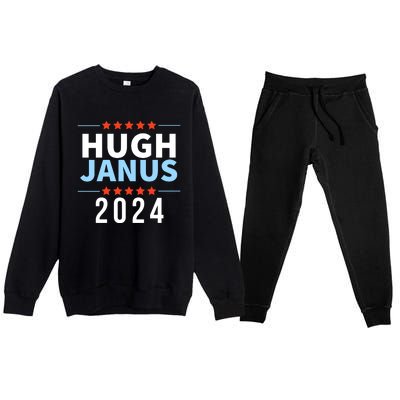 Hugh Janus 24 For President Funny 2024 Election Premium Crewneck Sweatsuit Set