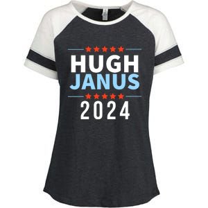 Hugh Janus 24 For President Funny 2024 Election Enza Ladies Jersey Colorblock Tee