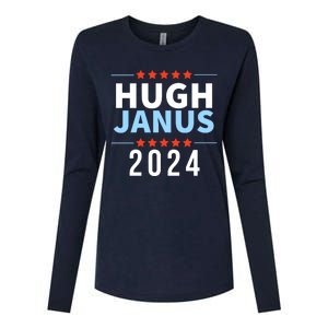 Hugh Janus 24 For President Funny 2024 Election Womens Cotton Relaxed Long Sleeve T-Shirt