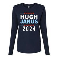 Hugh Janus 24 For President Funny 2024 Election Womens Cotton Relaxed Long Sleeve T-Shirt