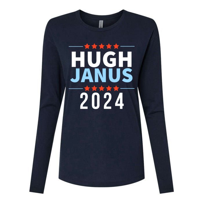 Hugh Janus 24 For President Funny 2024 Election Womens Cotton Relaxed Long Sleeve T-Shirt