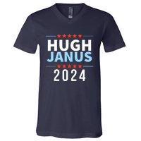 Hugh Janus 24 For President Funny 2024 Election V-Neck T-Shirt