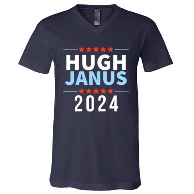 Hugh Janus 24 For President Funny 2024 Election V-Neck T-Shirt