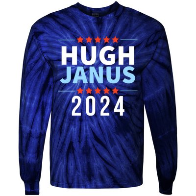 Hugh Janus 24 For President Funny 2024 Election Tie-Dye Long Sleeve Shirt