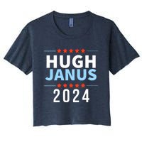 Hugh Janus 24 For President Funny 2024 Election Women's Crop Top Tee