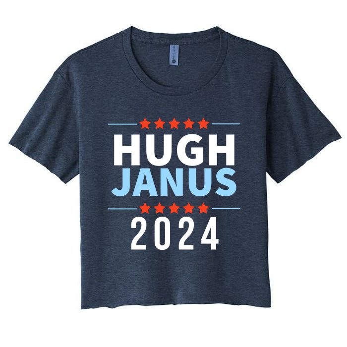 Hugh Janus 24 For President Funny 2024 Election Women's Crop Top Tee