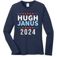 Hugh Janus 24 For President Funny 2024 Election Ladies Long Sleeve Shirt