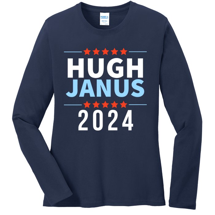 Hugh Janus 24 For President Funny 2024 Election Ladies Long Sleeve Shirt