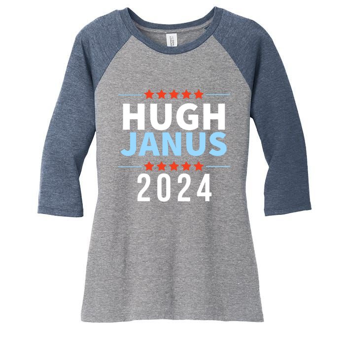 Hugh Janus 24 For President Funny 2024 Election Women's Tri-Blend 3/4-Sleeve Raglan Shirt