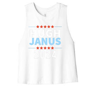 Hugh Janus 24 For President Funny 2024 Election Women's Racerback Cropped Tank