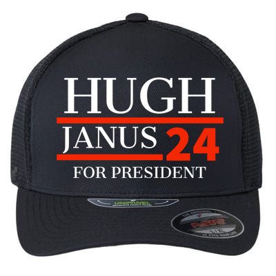 Hugh Janus 24 For President Funny 2024 Election Flexfit Unipanel Trucker Cap