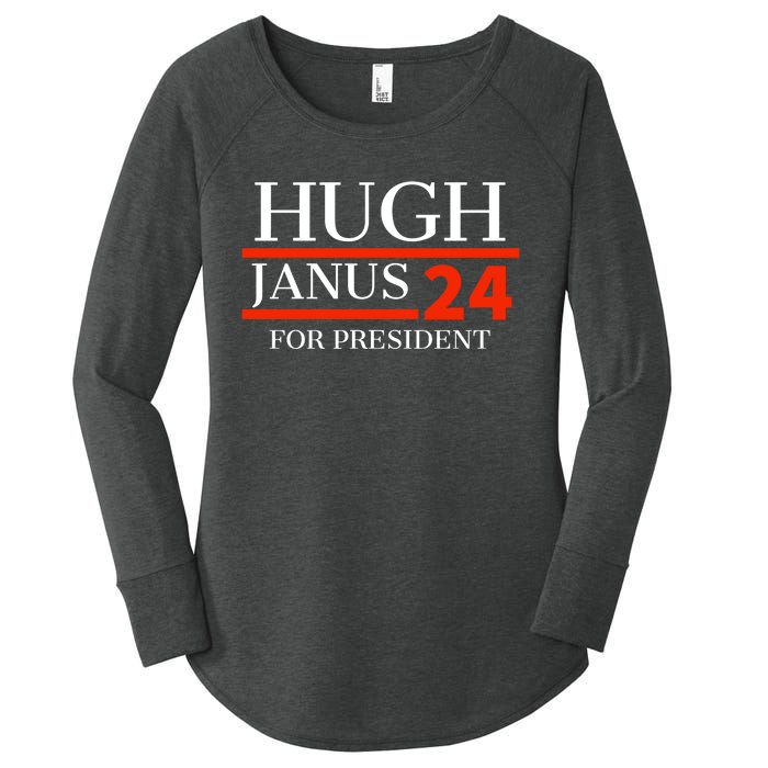 Hugh Janus 24 For President Funny 2024 Election Women's Perfect Tri Tunic Long Sleeve Shirt