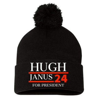 Hugh Janus 24 For President Funny 2024 Election Pom Pom 12in Knit Beanie