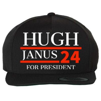 Hugh Janus 24 For President Funny 2024 Election Wool Snapback Cap