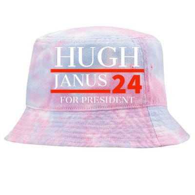 Hugh Janus 24 For President Funny 2024 Election Tie-Dyed Bucket Hat