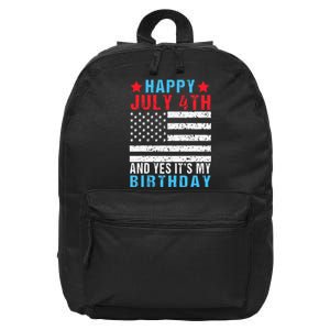 Happy July 4th And Yes It's My Birthday Born On 4th Of July 16 in Basic Backpack