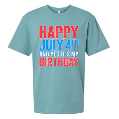 Happy July 4th And Yes It's My Birthday Sueded Cloud Jersey T-Shirt