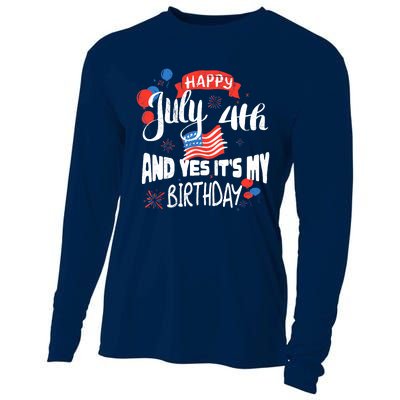 Happy July 4th And Yes It's My Birthday Independence Cooling Performance Long Sleeve Crew