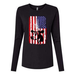 Heifer July 4 American Flag Farmer Gift Cow Cattle Gift Tee Gift Womens Cotton Relaxed Long Sleeve T-Shirt