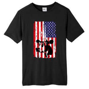 Heifer July 4 American Flag Farmer Gift Cow Cattle Gift Tee Gift Tall Fusion ChromaSoft Performance T-Shirt