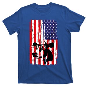 Heifer July 4 American Flag Farmer Gift Cow Cattle Gift Tee Gift T-Shirt