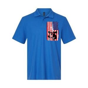 Heifer July 4 American Flag Farmer Gift Cow Cattle Gift Tee Gift Softstyle Adult Sport Polo