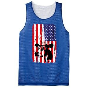 Heifer July 4 American Flag Farmer Gift Cow Cattle Gift Tee Gift Mesh Reversible Basketball Jersey Tank