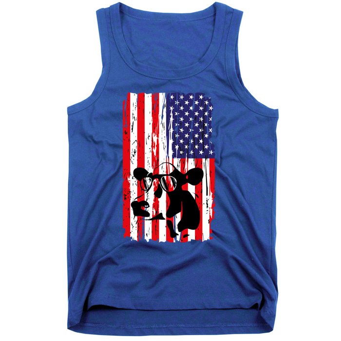 Heifer July 4 American Flag Farmer Gift Cow Cattle Gift Tee Gift Tank Top