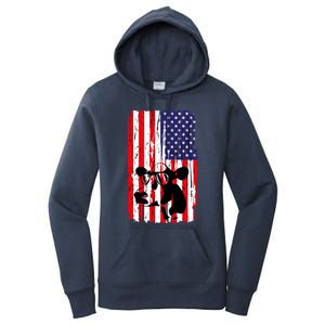 Heifer July 4 American Flag Farmer Gift Cow Cattle Gift Tee Gift Women's Pullover Hoodie