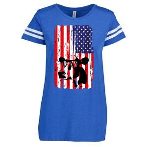 Heifer July 4 American Flag Farmer Gift Cow Cattle Gift Tee Gift Enza Ladies Jersey Football T-Shirt