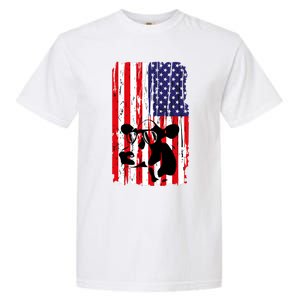 Heifer July 4 American Flag Farmer Gift Cow Cattle Gift Tee Gift Garment-Dyed Heavyweight T-Shirt