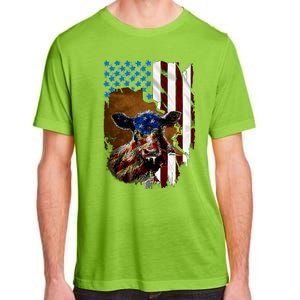 Heifer July 4 American Flag Farmer Gift Cow Cattle Gift Adult ChromaSoft Performance T-Shirt