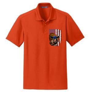 Heifer July 4 American Flag Farmer Gift Cow Cattle Gift Dry Zone Grid Polo