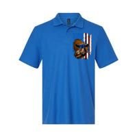 Heifer July 4 American Flag Farmer Gift Cow Cattle Gift Softstyle Adult Sport Polo