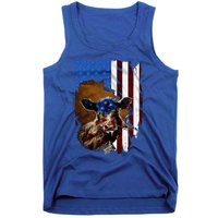 Heifer July 4 American Flag Farmer Gift Cow Cattle Gift Tank Top