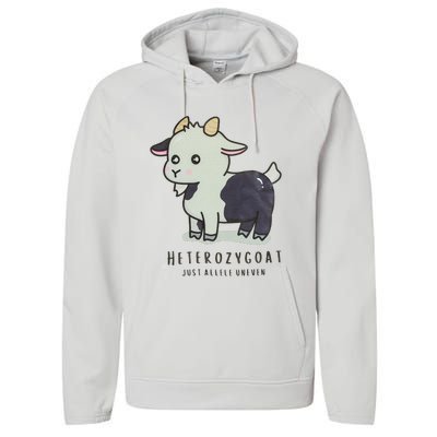 Heterozygoats Just Allele Uneven Funny Genetics Performance Fleece Hoodie